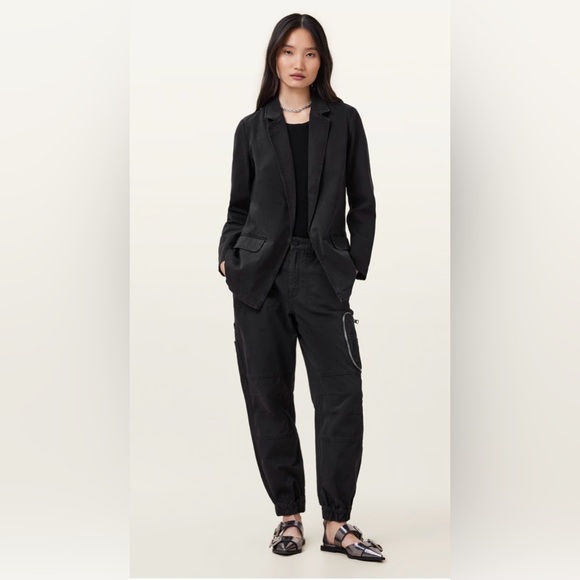 All Saints Florence Cargo Jogger Pants Washed Black , size 12 - Picture 9 of 15